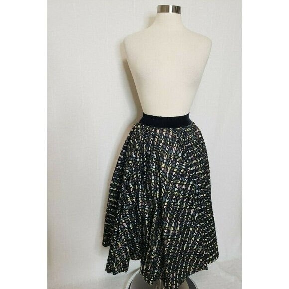 Vintage 50s Atomic Joe Davidson Originals Circle Skirt MidCentury Flocked - Picture 4 of 12